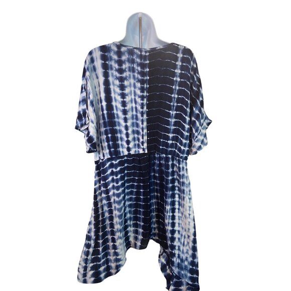 Bloomchic Womens Tunic Top 14/16 Tie Dye V-Neckline Flowy Hemline Hippie Boho - Picture 2 of 8